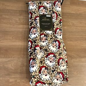 NWT Viral Christmas Santa Cheetah Print Oversized plush Throw blanket